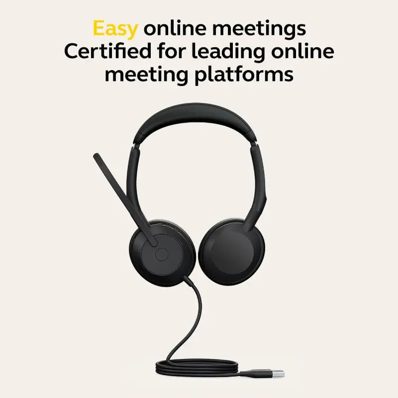 Jabra Evolve2 50 Wired Stereo Headset – Noise-Cancelling Microphones, Comfortable & Professional - New Jabra