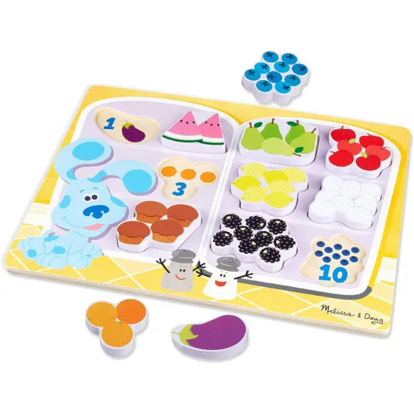 Melissa & Doug Blue's Clues & You! Wooden Chunky Puzzle - Fridge Food Nickleodeon