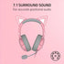 Razer Kraken Kitty Ears V2 Wired RGB Headset 40mm Drivers 7.1 Sound - Pink - Refurbished Razer