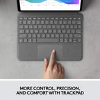 Logitech Folio Touch iPad Pro 11-inch 1st - 4th Gen 2018 -2022 Keyboard Case Backlit Keyboard Trackpad QWERTY Grey - Refurbished Logitech