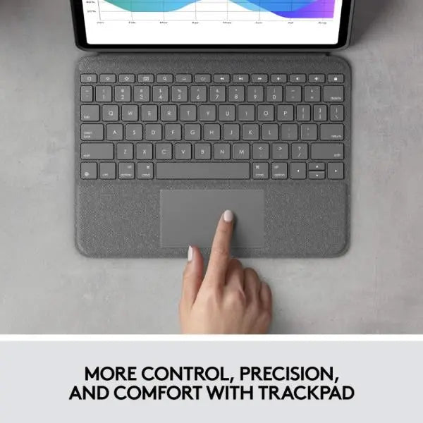 Logitech Folio Touch iPad Pro 11-inch 1st - 4th Gen 2018 -2022 Keyboard Case Backlit Keyboard Trackpad QWERTY Grey - Refurbished Logitech