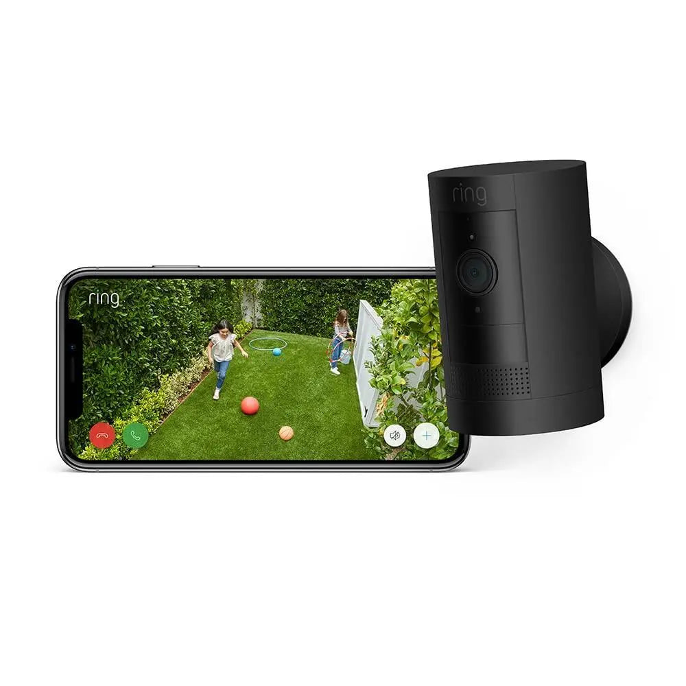 Ring Outdoor Camera Battery Stick Up Cam HD Security Camera Black Ring