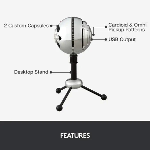 Logitech Blue Snowball USB Microphone - Like New Logitech