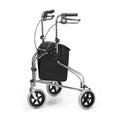 Days Tri Wheel Folding Walker - Mobility Aid, Loop Brakes, Height Adjustable, Chrome Plated - Very Good