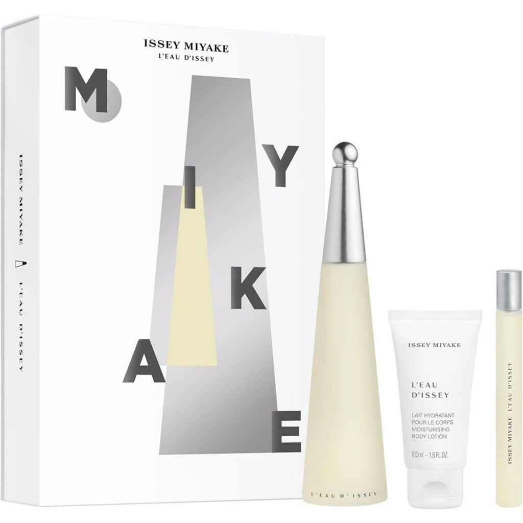 Issey Miyake L'Eau d'Issey Eau de Toilette 100ml 3 Piece Gift Set - Body Lotion, Women's Fragrance - Damaged Box