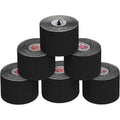 ALPIDEX Kinesiology Tape 6 Rolls - 5m x 5cm Black Elastic Muscle Support Strapping Tape - Skin Friendly - Damaged Box
