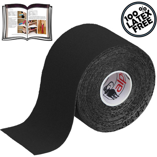 ALPIDEX Kinesiology Tape 6 Rolls - 5m x 5cm Black Elastic Muscle Support Strapping Tape - Skin Friendly - Damaged Box