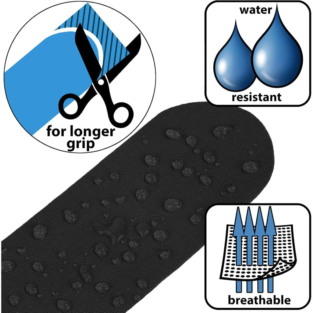 ALPIDEX Kinesiology Tape 6 Rolls - 5m x 5cm Black Elastic Muscle Support Strapping Tape - Skin Friendly - Damaged Box