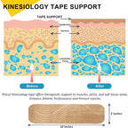 Kinesiology Tape Precut 3 Rolls - Athletic Sports Tape for Muscle & Joints, Knee, Ankle, Shoulder - Latex Free, Water Resistant, 60 Strips, - New