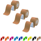 Kinesiology Tape Precut 3 Rolls - Athletic Sports Tape for Muscle & Joints, Knee, Ankle, Shoulder - Latex Free, Water Resistant, 60 Strips, - New