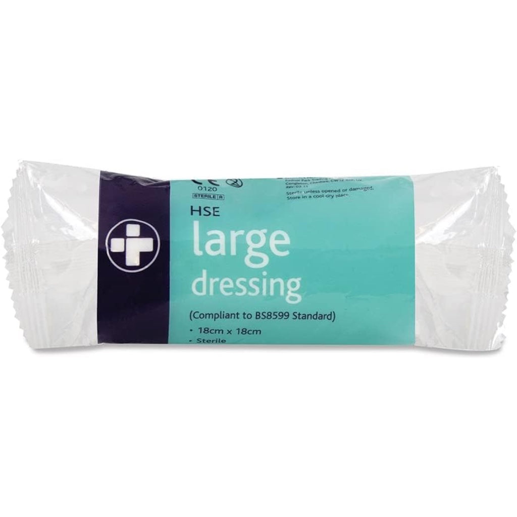 Reliance Medical Large HSE Dressing Bandage - Sterile, 18x18cm, First Aid Kit Refill, 10 Pack - New