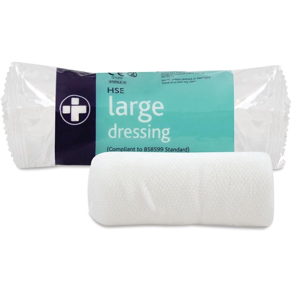 Reliance Medical Large HSE Dressing Bandage - Sterile, 18x18cm, First Aid Kit Refill, 10 Pack - New