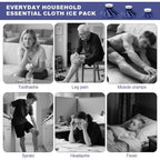 Ice Bag for Injuries Reusable - Hot Cold Pack with Elastic Support Wrap - Dark Blue 3 Sizes (6"/9"/11") - 3 Pcs Set for Pain Relief - Like New