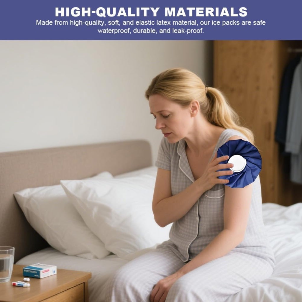 Ice Bag for Injuries Reusable - Hot Cold Pack with Elastic Support Wrap - Dark Blue 3 Sizes (6"/9"/11") - 3 Pcs Set for Pain Relief - Like New