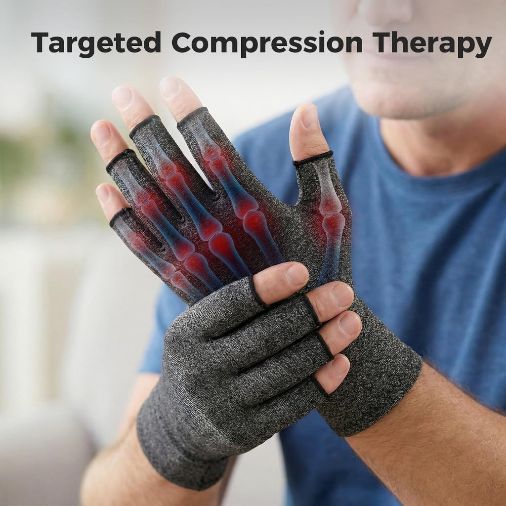 Donfri Arthritis Compression Gloves - Hand Support for Typing - 2 Pairs - Large - New