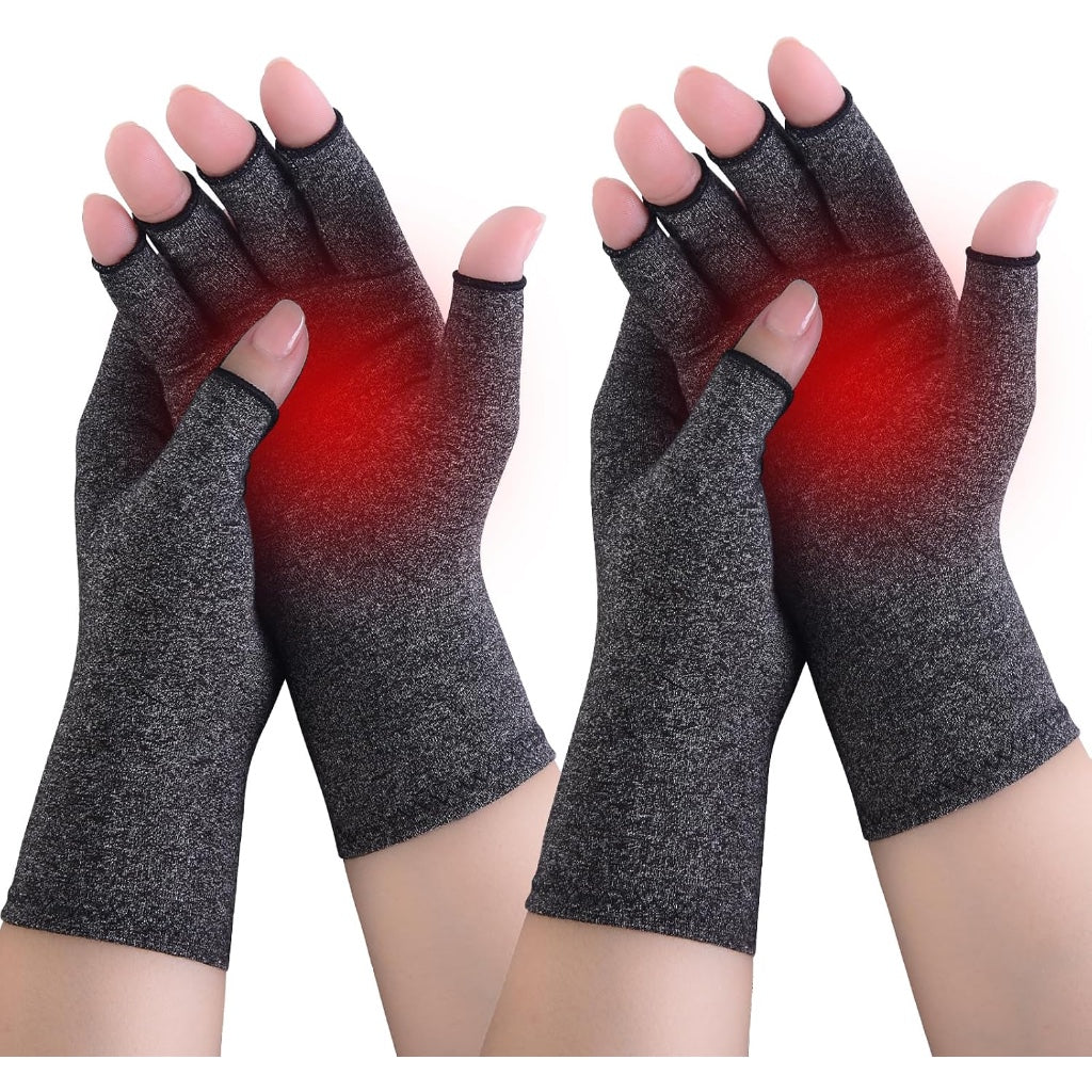 Donfri Arthritis Compression Gloves - Hand Support for Typing - 2 Pairs - Large - New