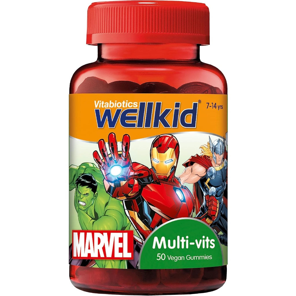 Wellkid Marvel Kids MultiVitamins - 50 Chewable Gummies - Children's Daily Health Supplement - New - BBE 02/2027