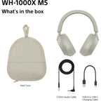 Sony WH-1000XM5 Wireless Over-Ear Headphones, Premium Active Noise Cancelling with personalized Spatial Audio, Up to 30hr Battery Life, Bluetooth Headphones, Silver - New