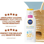 NIVEA SUN Kids Protect & Sensitive Sun Lotion SPF 50+ - 200ml Sunscreen for Sensitive Skin - Immediate Protection - New