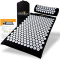 LyfeFocus Acupressure Mat & Pillow Set - Black & White Spike Massage Kit with Travel Bag - New