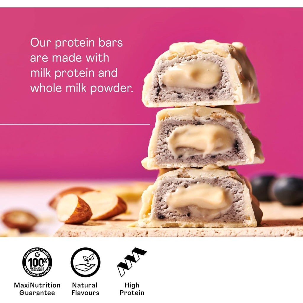 MaxiNutrition Creamy Core Bar Mix Box Variety pack (12 Bar x 45 g) 2 X 6 Flavours of bars, over 14g Protein per bar, Each with 195 calories or lower, No Added Sugar, No Artificial Flavours - Damaged Box - BBE 08/2026