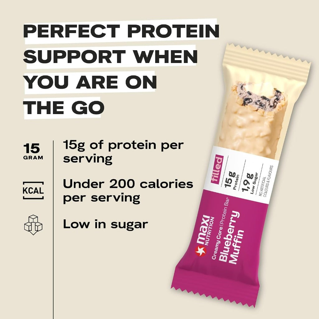 MaxiNutrition Creamy Core Bar Mix Box Variety pack (12 Bar x 45 g) 2 X 6 Flavours of bars, over 14g Protein per bar, Each with 195 calories or lower, No Added Sugar, No Artificial Flavours - Damaged Box - BBE 08/2026