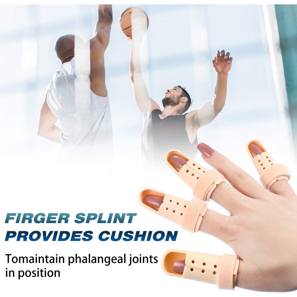 Finger Splint Mallet Finger Support Brace - 10 Pieces Plastic Adjustable Protector for Joint Protection, 5 Sizes - Very Good