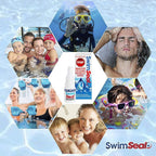 SwimSealTM Twin-Pack All Natural Swimmer's Ear Drops for Daily Use Rather Than Alcohol Drops or Earplugs. The Solution for Your Ears for All Water Exposure for All Ages. - Damaged Box - BBE 11/2028