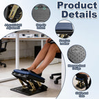Wxeadu Foot Rest Under Desk - 4 Level Height Adjustable Ergonomic Footstool with Massage Function - Non-Slip Foldable Pads for Office Home - Damaged Box