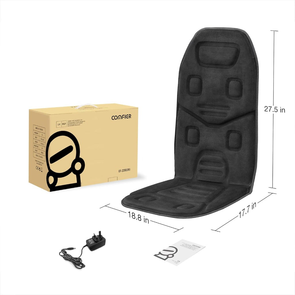 COMFIER Back Massager with Heat - Massage Chair Pad - 10 Vibration Motors - Seat Cushion for Home Office Car - Very Good