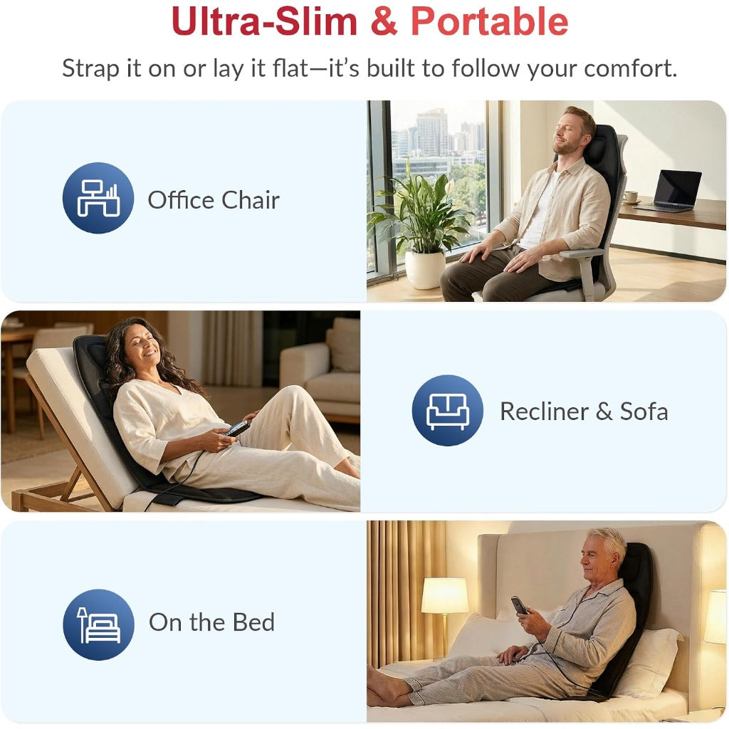 COMFIER Back Massager with Heat - Massage Chair Pad - 10 Vibration Motors - Seat Cushion for Home Office Car - Very Good