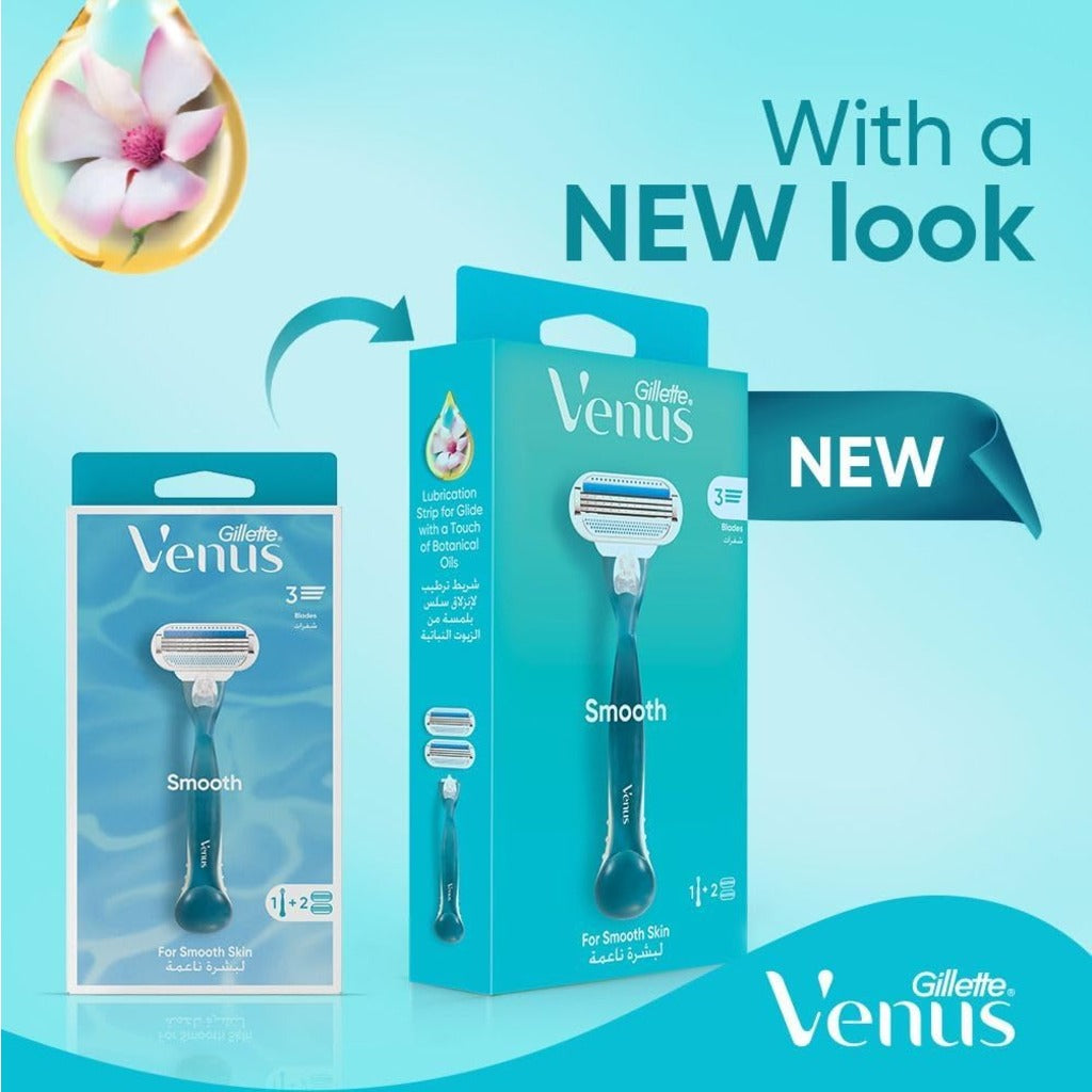 Gillette Venus Smooth Razor Shaver Women's Ladies Shaving Blades - Damaged Box