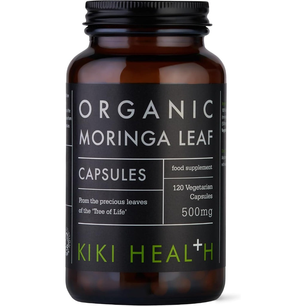 KIKI Health Organic Moringa Leaf Capsules 500mg - 120 Vegan Supplements - New - BBE 09/2028