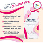 Footner Exfoliating Foot Mask Socks - Foot Peel for Hard Skin - Single 60 Minute Treatment - Smooth Soft Feet - Damaged Box