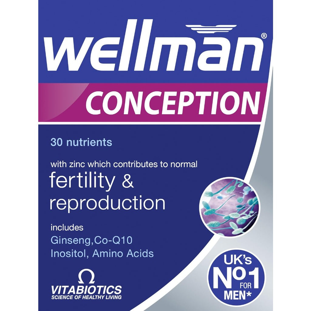 Wellman Wellman Conception Pregnancy Vitamin for Men 30count (Pack of 1) - Damaged Box - BBE 08/2027