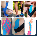 Rugistic Kinesiology Tape - 3 Pack 5cm x 5m Sports Physio Muscle Joint Support - Latex-Free Breathable Cotton Elastic Tape - Damaged Box