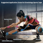 Rugistic Kinesiology Tape - 3 Pack 5cm x 5m Sports Physio Muscle Joint Support - Latex-Free Breathable Cotton Elastic Tape - Damaged Box