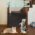 Rainberg Retractable Stair Gate - 150cm Wide, 80cm Tall, Black - Baby Pet Safety Barrier, One Hand Operated Child Gate - Very Good