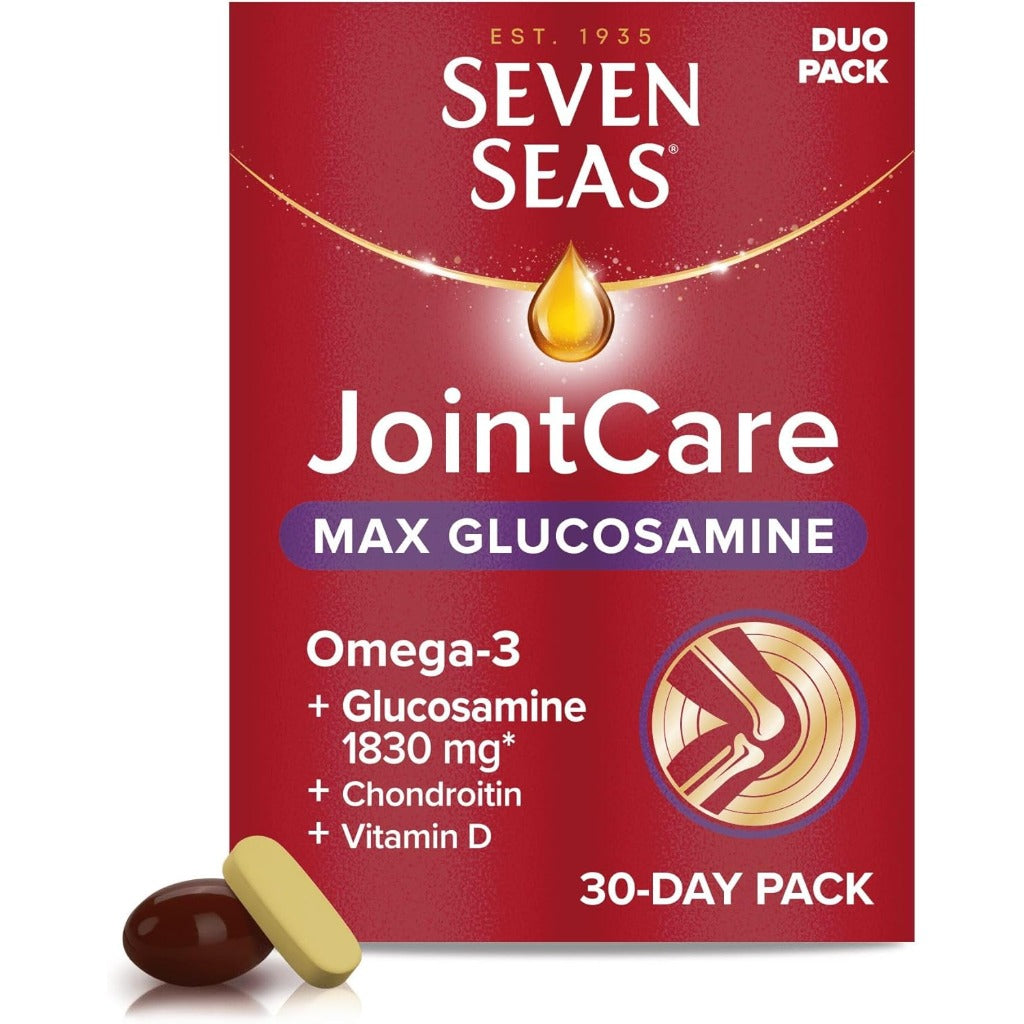 Seven Seas JointCare MAX Glucosamine Omega-3 Chondroitin Vitamins C D Manganese Zinc 30-Day Pack Supplement - Damaged Box - BBE 07/2026