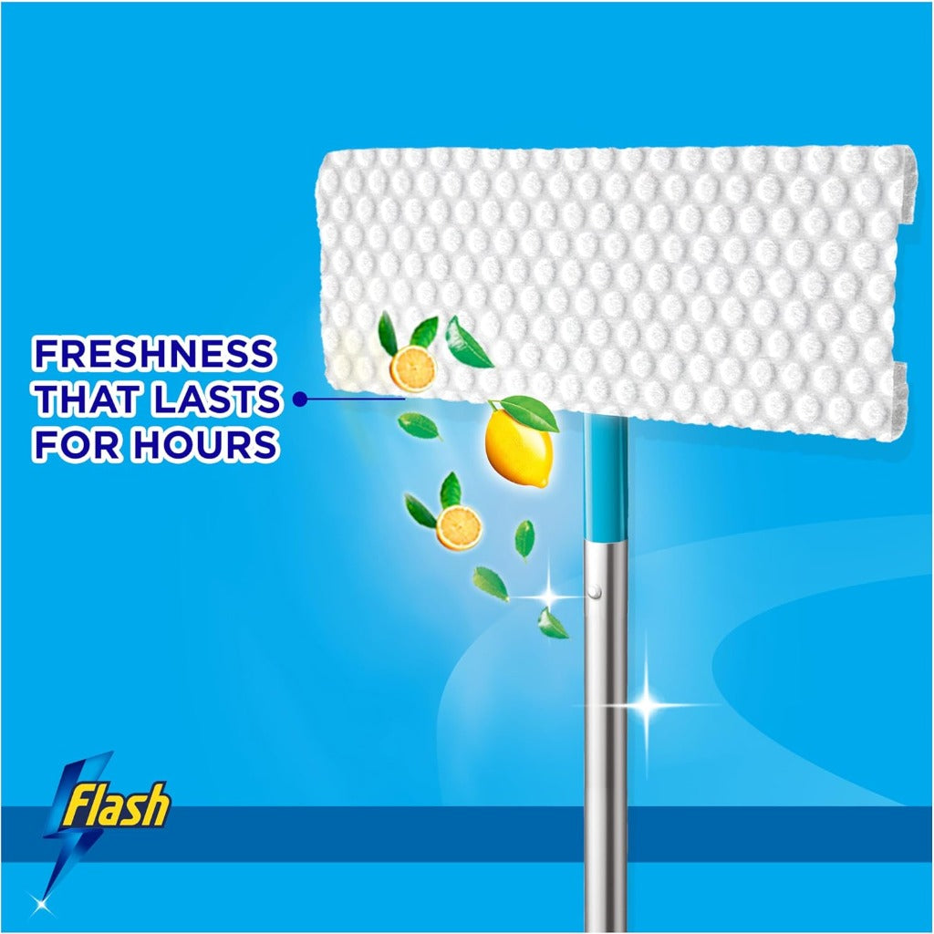 Flash Speedmop Wet Mop Floor Cleaner Refill Wipes - Lemon Scented Pads - 48 Count (2x24) for Speed Mop System - Damaged Box