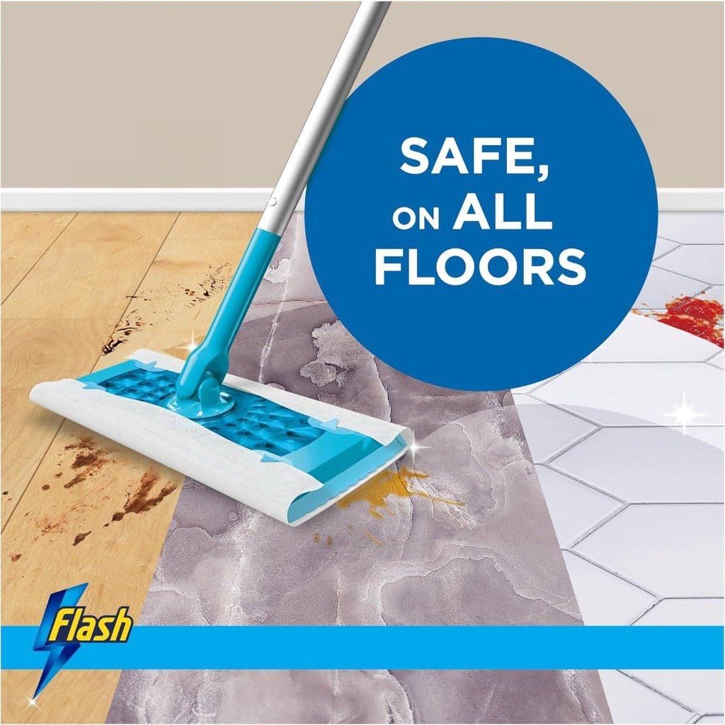 Flash Speedmop Wet Mop Floor Cleaner Refill Wipes - Lemon Scented Pads - 48 Count (2x24) for Speed Mop System - Damaged Box