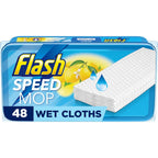Flash Speedmop Wet Mop Floor Cleaner Refill Wipes - Lemon Scented Pads - 48 Count (2x24) for Speed Mop System - Damaged Box