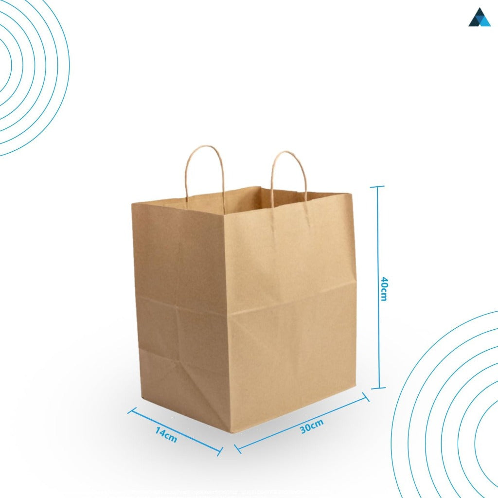 NationwidePaper 50 Extra Large Brown Paper Bags - Twisted Handles - 30x14x40cm Gift Party Sweet Bags - Damaged Box