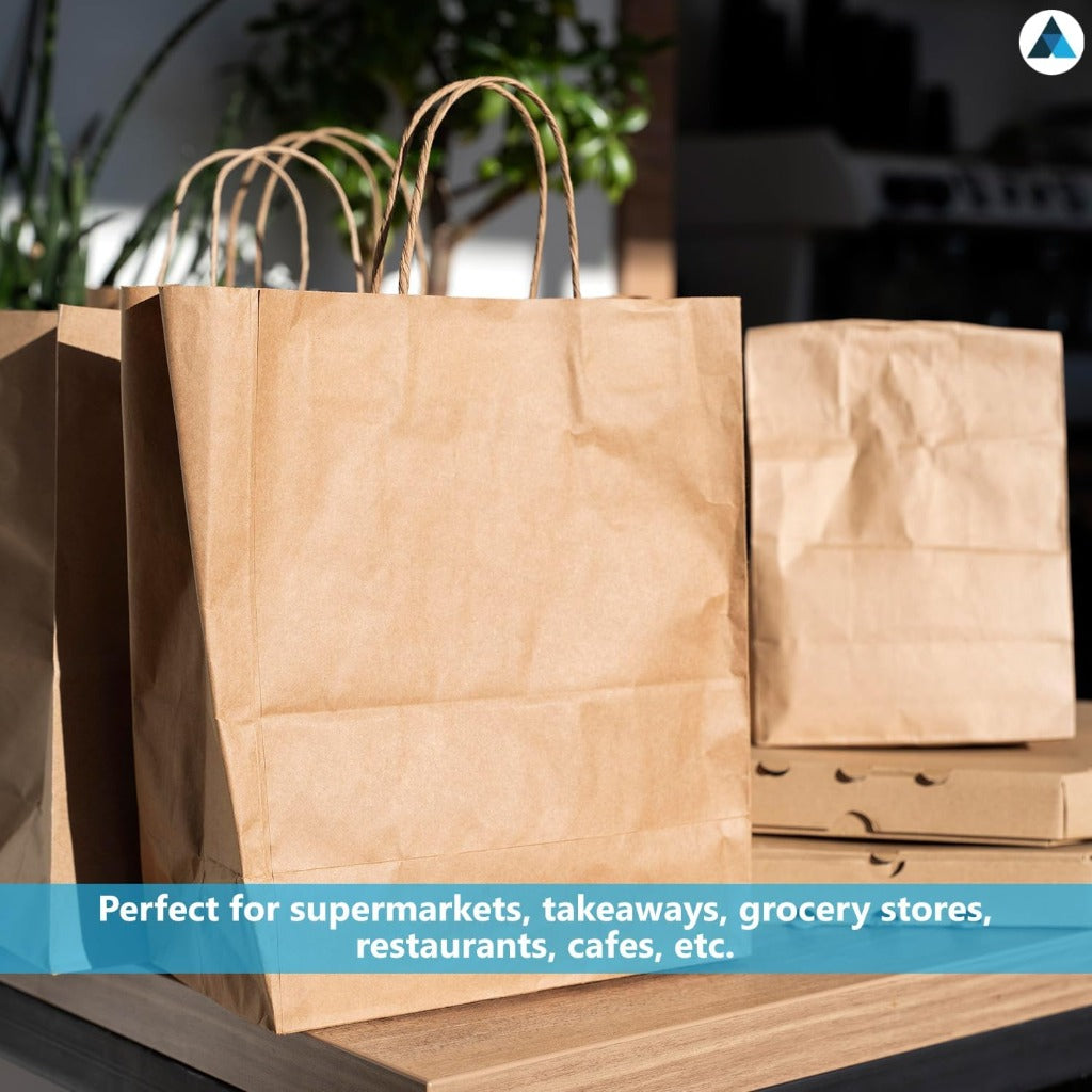 NationwidePaper 50 Extra Large Brown Paper Bags - Twisted Handles - 30x14x40cm Gift Party Sweet Bags - Damaged Box