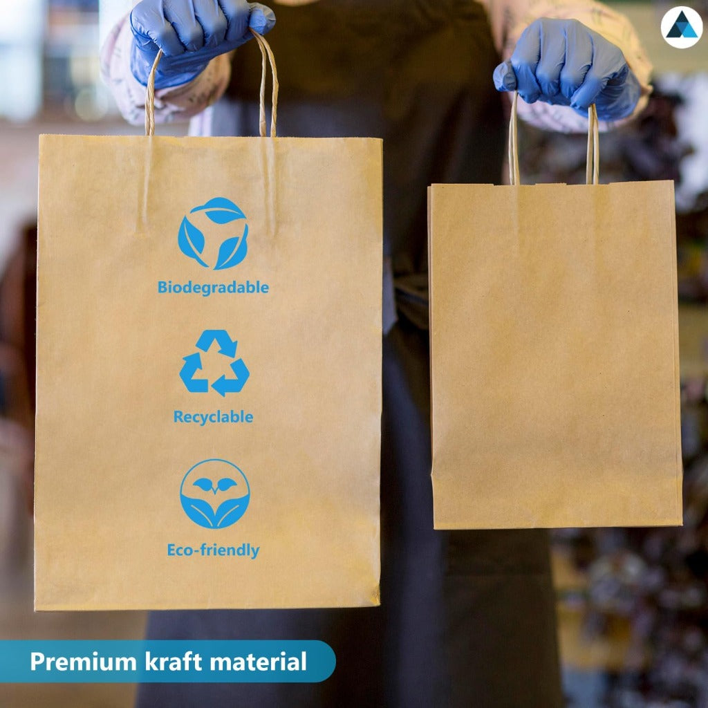 NationwidePaper 50 Extra Large Brown Paper Bags - Twisted Handles - 30x14x40cm Gift Party Sweet Bags - Damaged Box