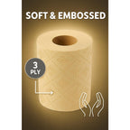 Pure Boo Unbleached Bamboo Toilet Paper 24 Pack - 3-Ply 200 Sheets Eco-Friendly Soft Strong - Damaged Box