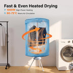 Portable Electric Clothes Dryer - 1000W Fast Drying Heated Airer Machine for Indoor Home Dorms - All Fabrics Drier - Very Good
