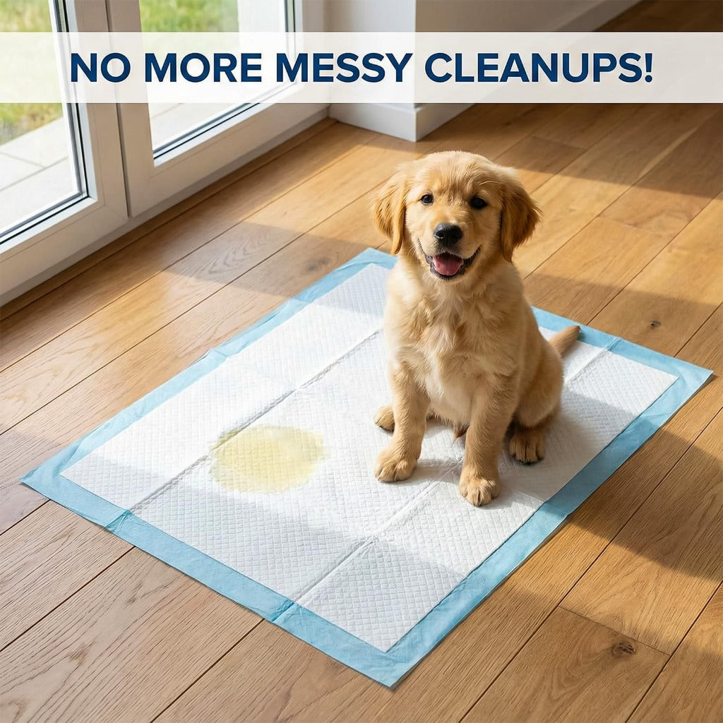 PET'S HUB Dog & Puppy Training Pads - 100 Pack - Super Absorbent, Leak-Proof, Heavy Duty, Anti-Slip Pee Mats 56x56cm - Damaged Box