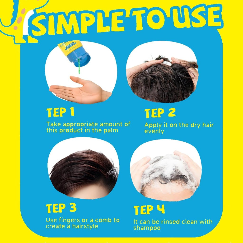 Kids Hair Gel - Styling Gel for Toddlers - Medium Strong Hold, Non-Sticky, Easy Wash Out - 125ml - New