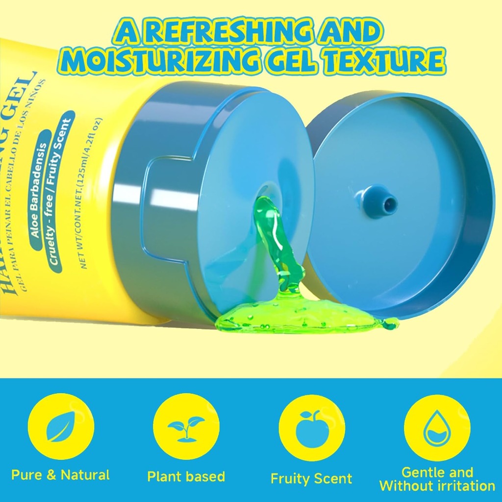 Kids Hair Gel - Styling Gel for Toddlers - Medium Strong Hold, Non-Sticky, Easy Wash Out - 125ml - New